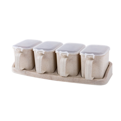 翻盖塑料调味盒盐罐瓶调料盒子套装家用组合装收纳盒厨房用品盐罐
